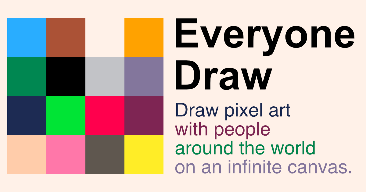 Everyone Draw Infinite Pixel Art Drawing Canvas